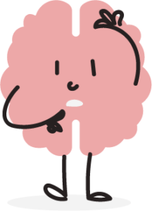 icone de la mascotte cerveau en train de réfléchir