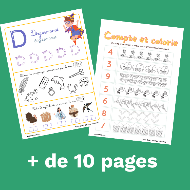 cahier d'activités maternelle et CP