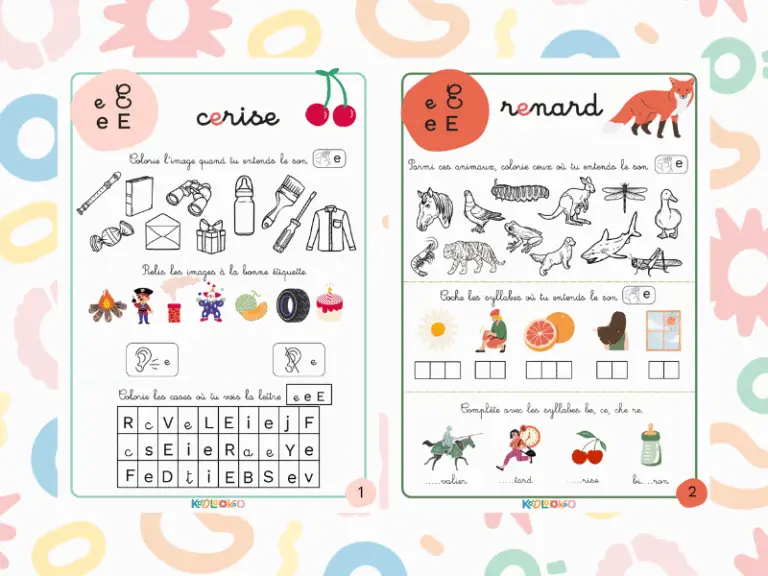Fiche pédagogique sur le son E