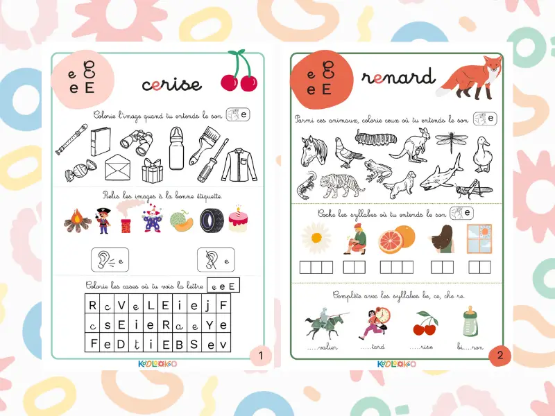 Fiche pédagogique sur le son E