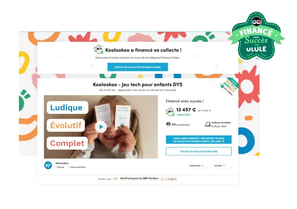 Capture d'écran financement crowdfunding koolookoo ulule