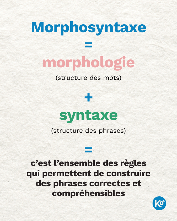 définition de la morphosyntaxe