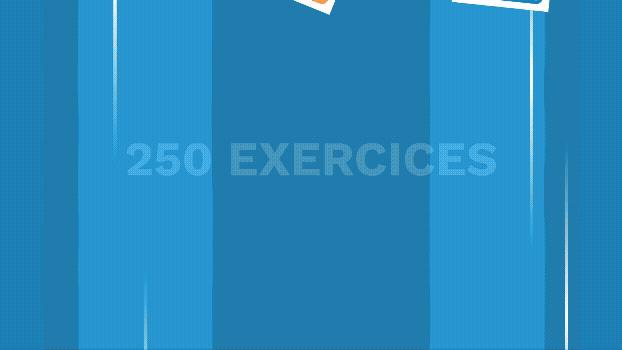 Animation de présentation des 250 exercices inclus dans la station de jeu Koolookoo